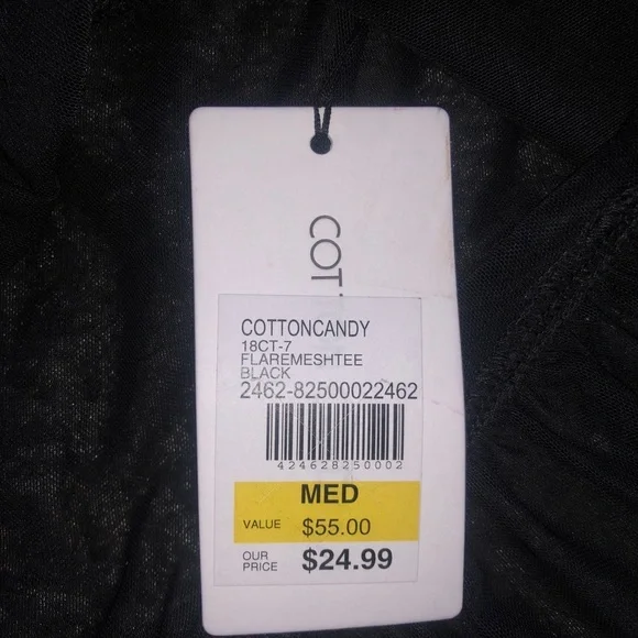 Cotton Candy Sheer Peplum Top Size M - Picture 6 of 8